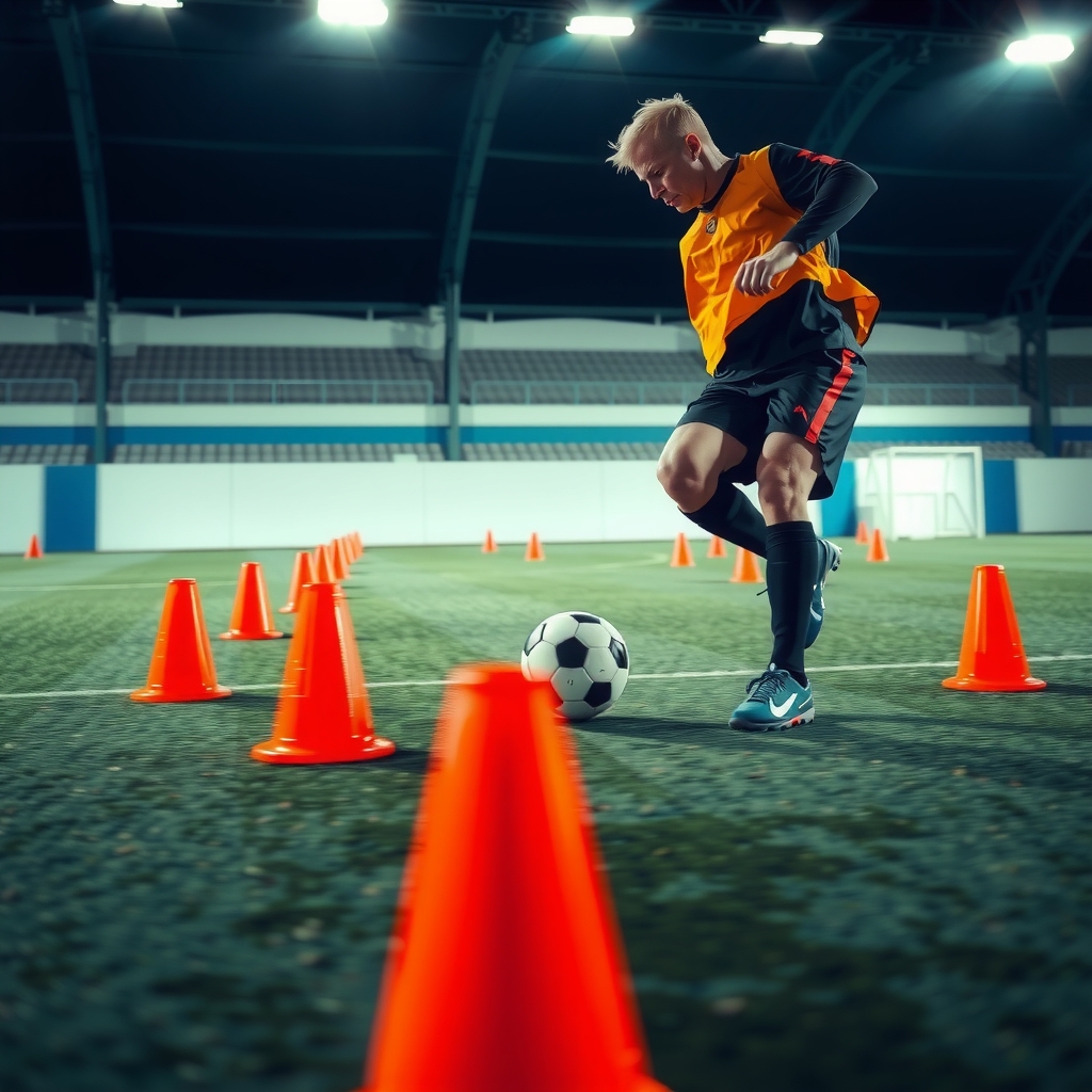 Skill and dribbling drill session