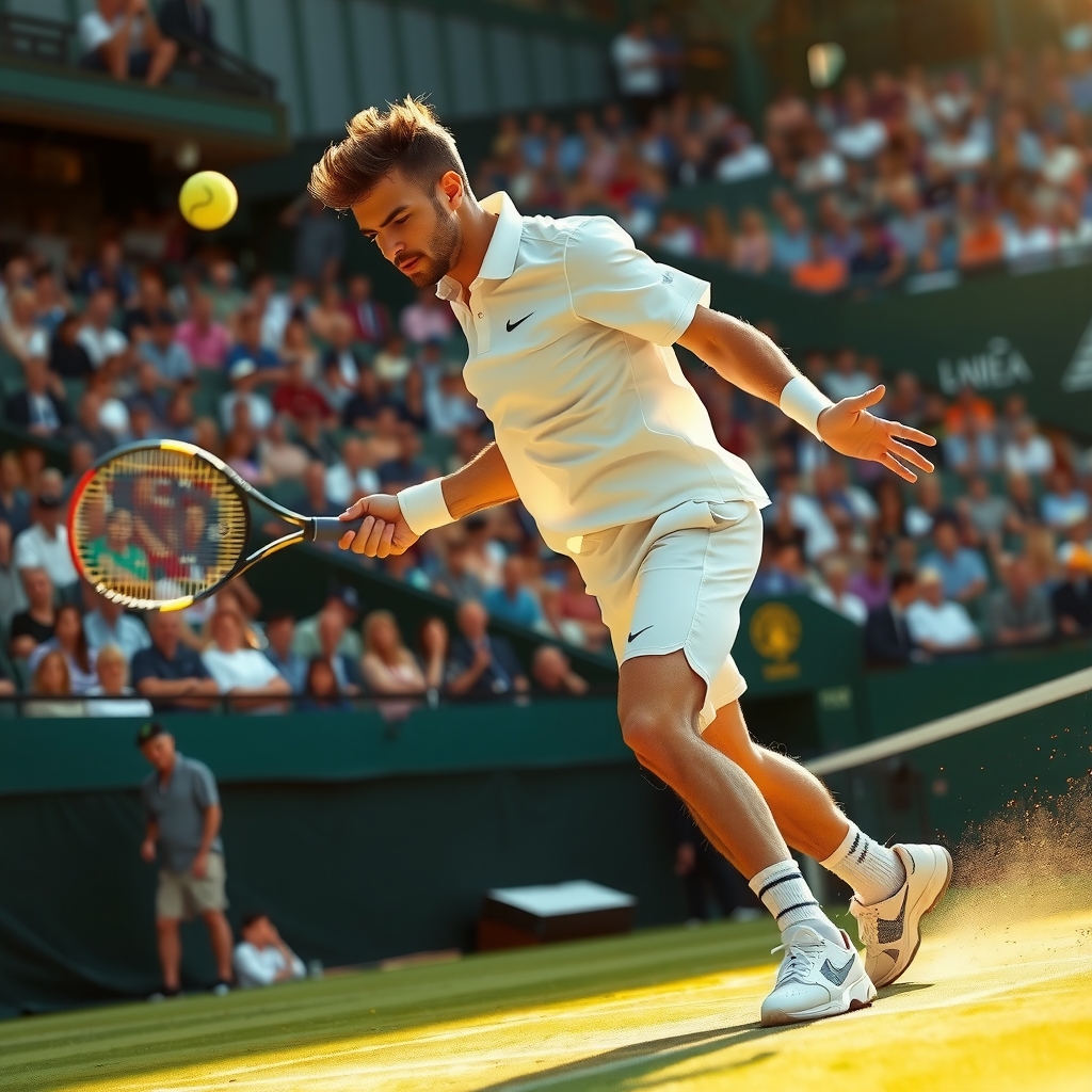 Roger Federer serving on Centre Court
