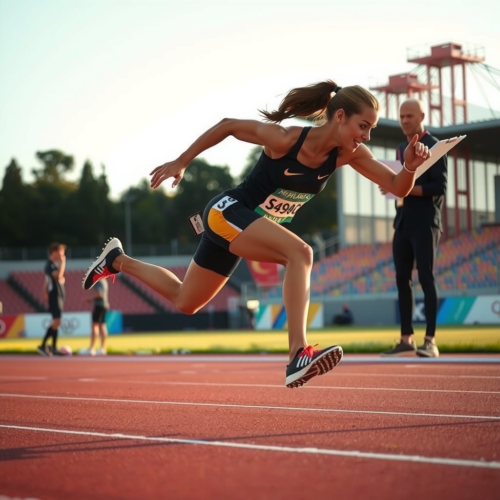 Sprint training session on track