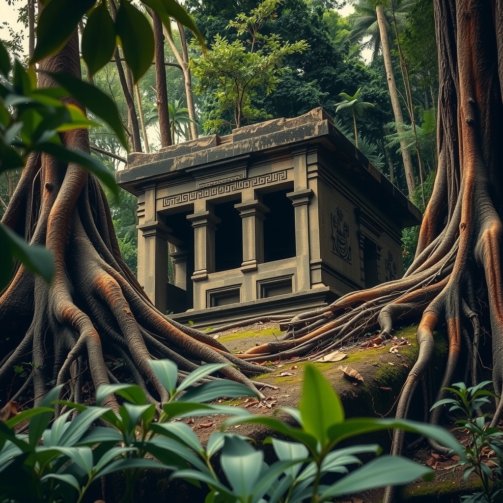 Image of a completely overgrown undiscovered temple mound