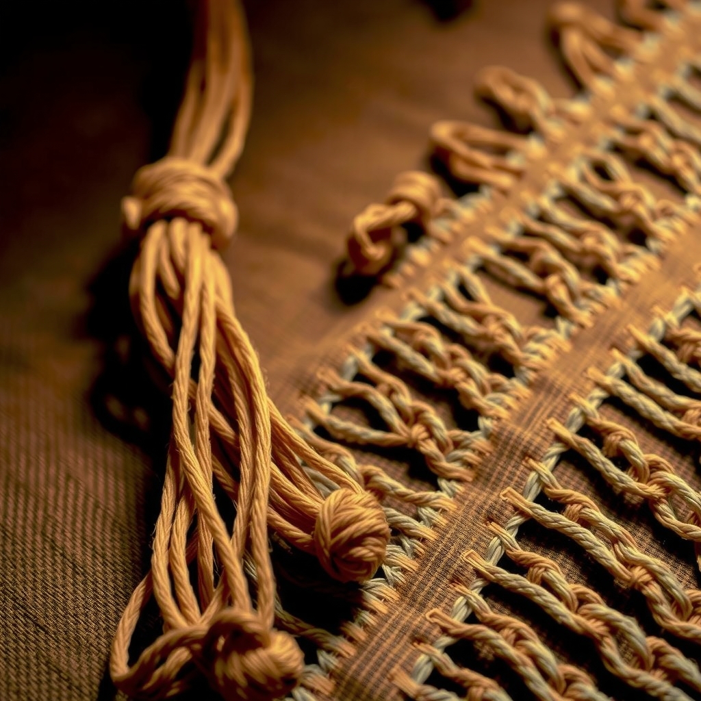 Image of Caral artifacts like quipus or textiles