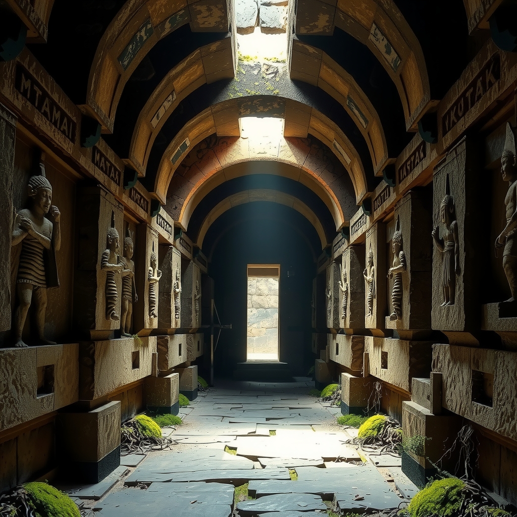 Interior of a Palenque tomb or corridor