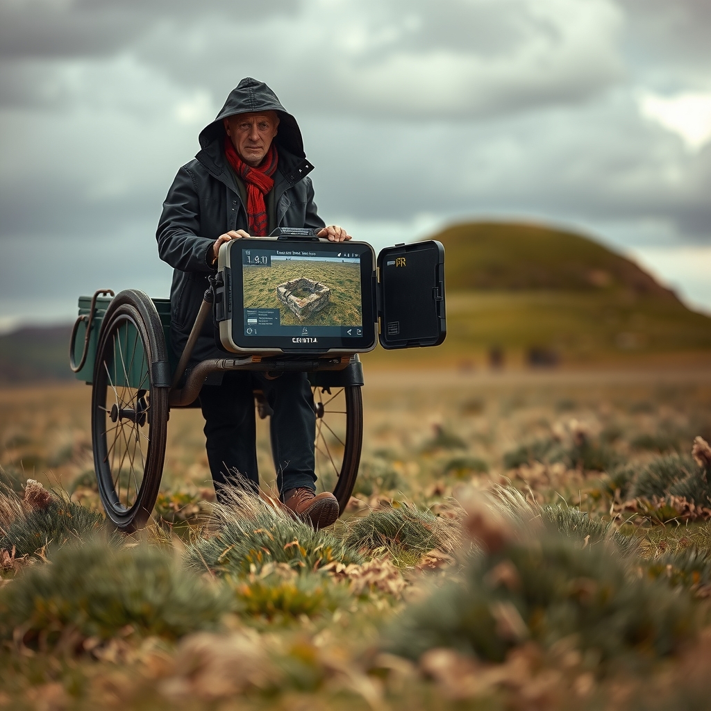 Ground-penetrating radar in use at a site