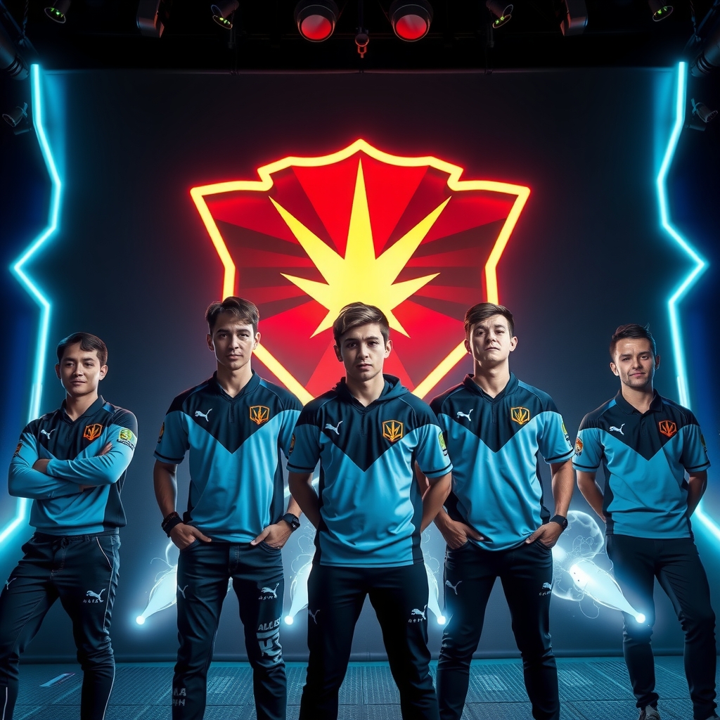 Esports team lineup photo