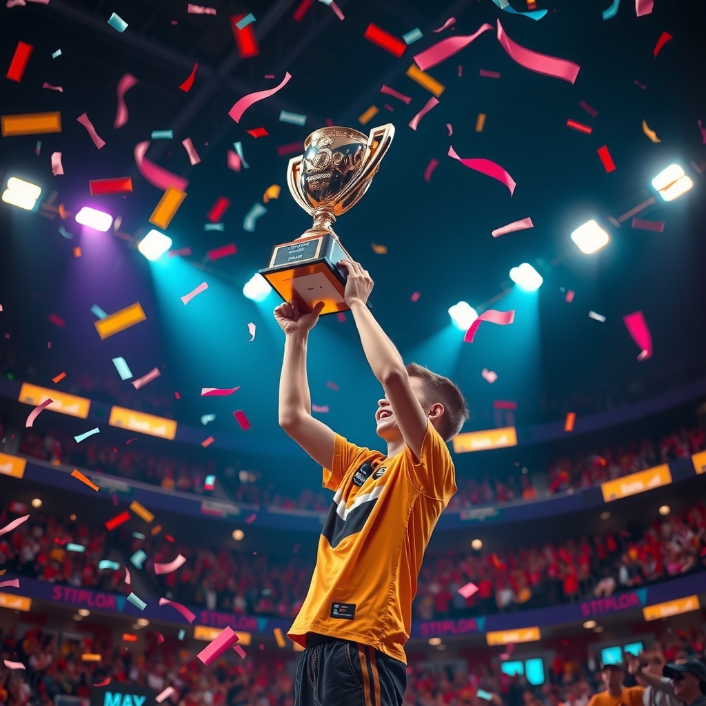 Championship trophy celebration