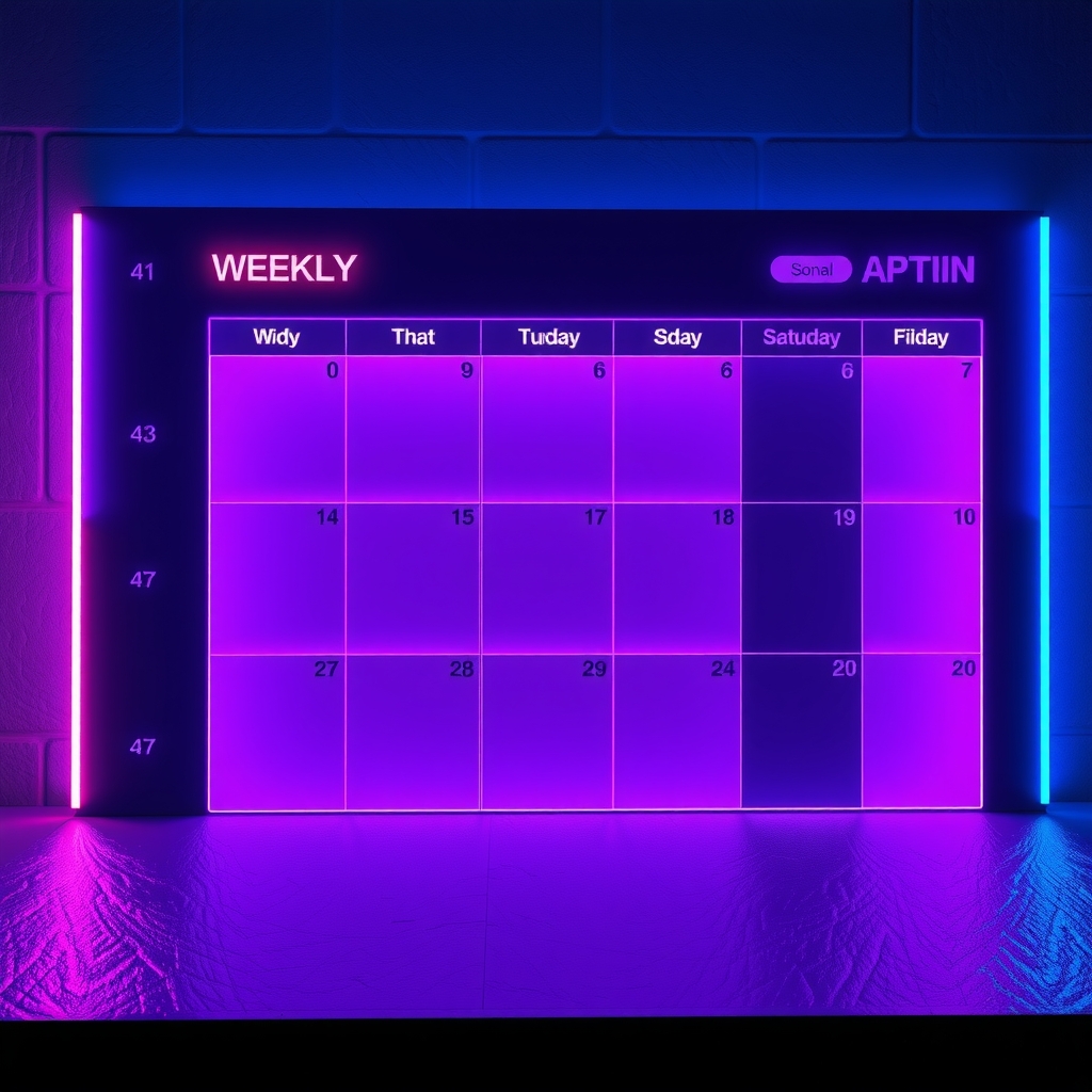 Visual for weekly calendar section