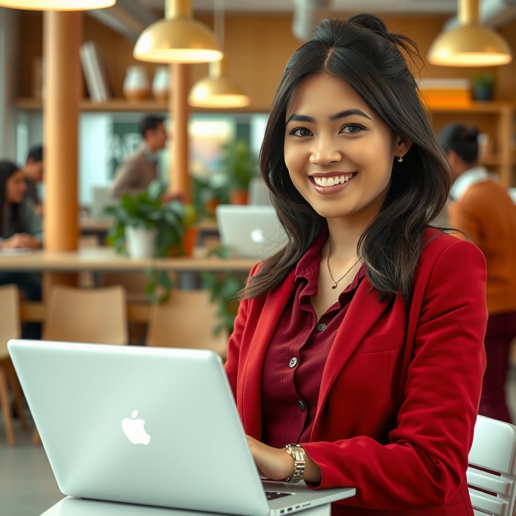 Profile card illustrating a Latina tech founder