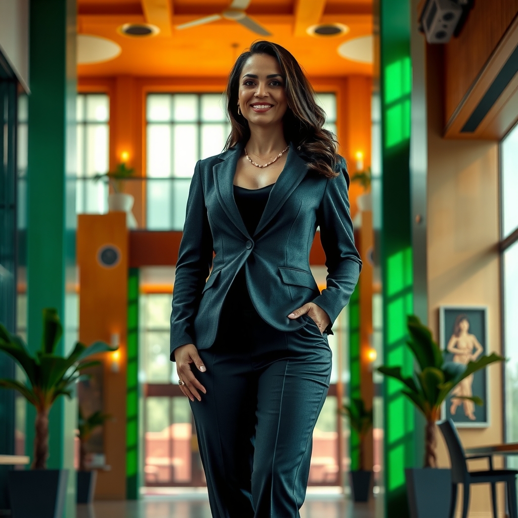 Featured full-page profile portrait — Latina CEO