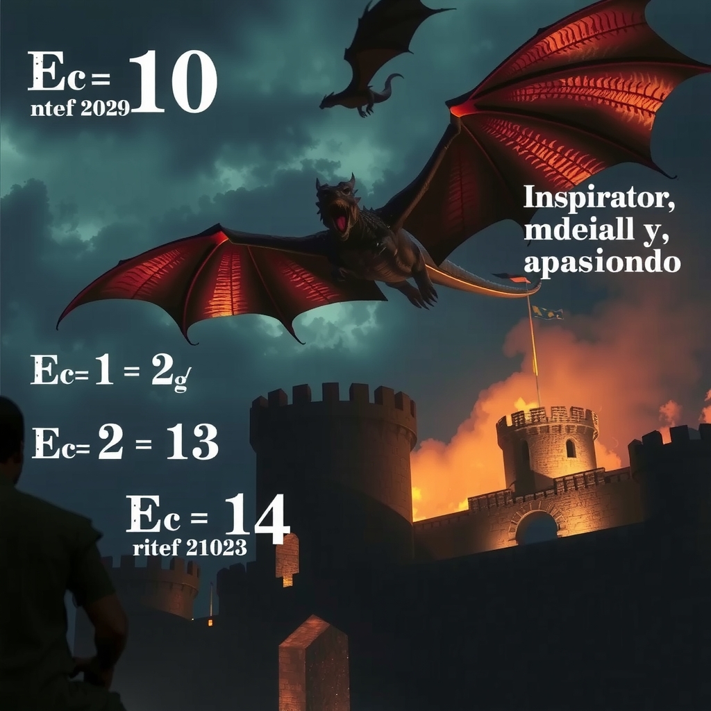 Hero dramático de dragón medieval con capas de conocimiento