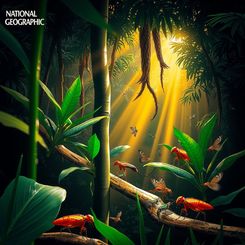 Bosque con capas de vida y biodiversidad